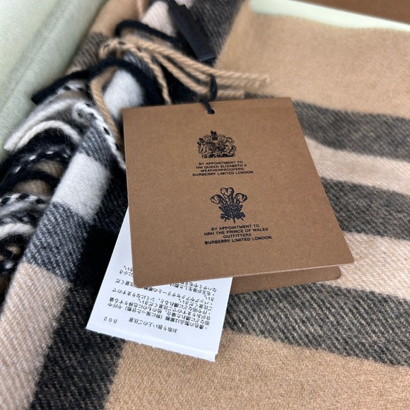 Burberry Beige Giant House Check Scarf 168cm x 30cm Retail $840 NWTs - Picture 11 of 16